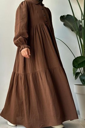 لباس حجاب قهوه ای زنانه کلوش ANDE - کد 871118419