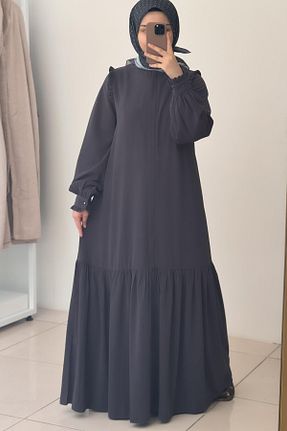 کلاه و ابایا طوسی زنانه پنبه ای ANDE - کد 871133704