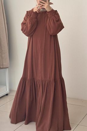 کلاه و ابایا قهوه ای زنانه پنبه ای ANDE - کد 871132951