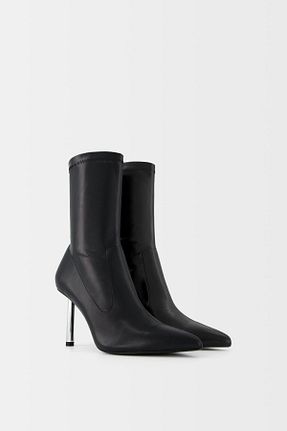 بوت / نیم بوت مشکی زنانه پلی اورتان Bershka - کد 871151439