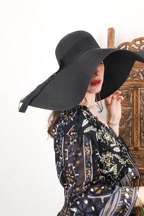 کلاه مشکی زنانه حصیر Veintitres - کد 871163320