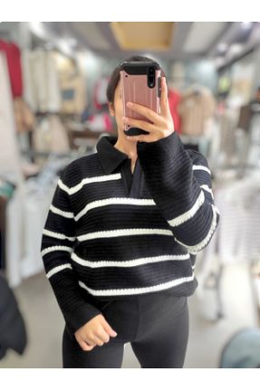 پلیور مشکی زنانه اورسایز Sublime Butik - کد 871172102