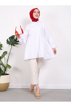 تونیک حجاب سفید زنانه بافتنی Nergis Neva Butik - کد 857361748
