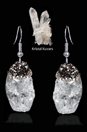 گوشواره جواهر سفید سنگ طبیعی Erilsa - کد 871193713