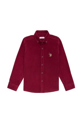 پیراهن زرشکی بچه گانه یقه پیراهنی U.S. Polo Assn. - کد 871222779
