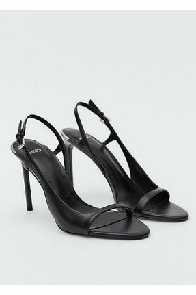 صندل مشکی زنانه پاشنه نازک MANGO - کد 871221506