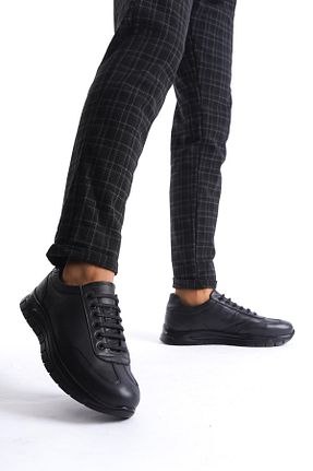 کفش اسنیکر مشکی مردانه چرم اصل CZ London - کد 857360057