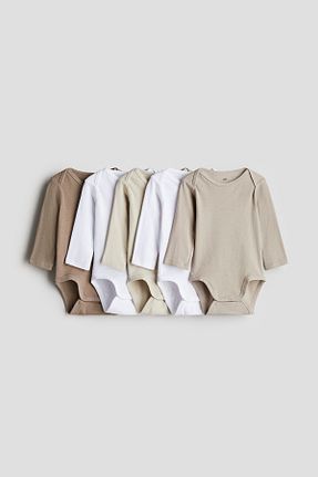 بادی سفید بچه گانه یقه دوچرخه H&M - کد 858376921