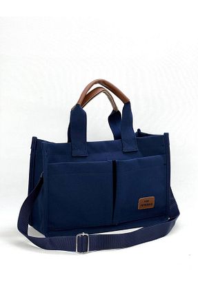 کیف دوشی سرمه ای زنانه پارچه ای BAGS - کد 871247961