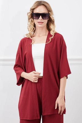 ست بالاتنه و پائین تنه زرشکی زنانه بافتنی AFEMMODA - کد 871249361