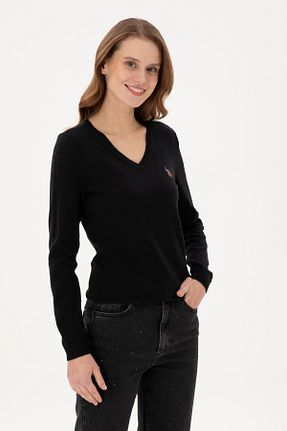 پلیور مشکی زنانه ساده U.S. Polo Assn. - کد 871262019