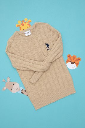 پلیور بژ بچه گانه ساده U.S. Polo Assn. - کد 871280549