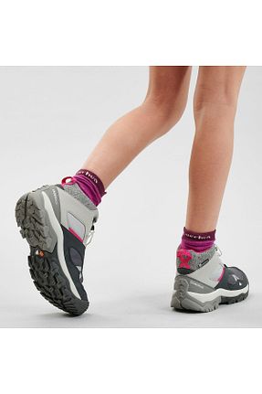 بوت / نیم بوت طوسی زنانه چرم مصنوعی Decathlon - کد 871292227