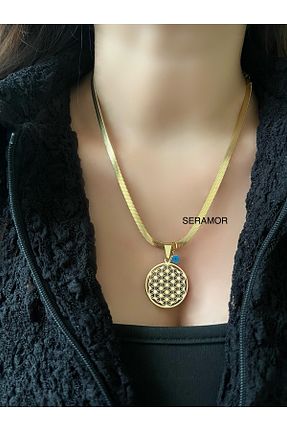 گردنبند استیل ( فولاد ) زرد بچه گانه استیل ضد زنگ SERAMOR - کد 871302968