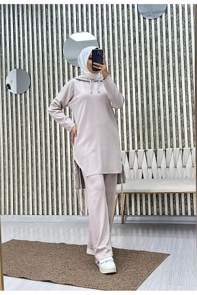 ست گرمکن حجاب بژ زنانه رگولار Moda Krash - کد 871312550