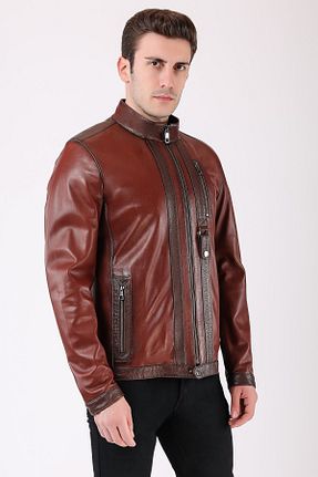کت قهوه ای مردانه رگولار Leather Club - کد 871311211