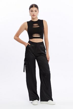 شلوار مشکی زنانه ساتن Nineteen Brand - کد 855713609