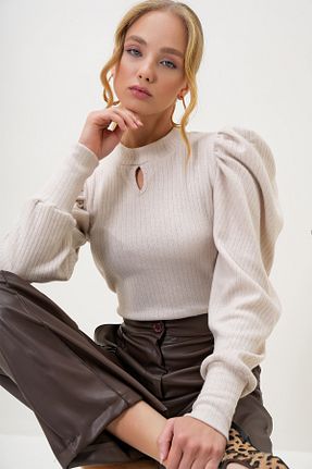 بلوز طوسی زنانه ساده Trend Alaçatı Stili - کد 868656125
