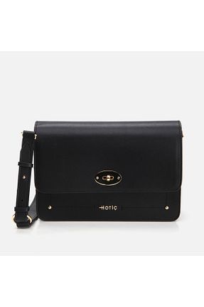 کیف دوشی مشکی زنانه چرم مصنوعی Hotiç - کد 869830932