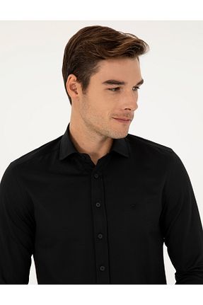 پیراهن مشکی مردانه اسلیم فیت Pierre Cardin - کد 834880454