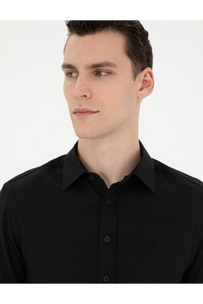 پیراهن مشکی مردانه اسلیم فیت Pierre Cardin - کد 833215163