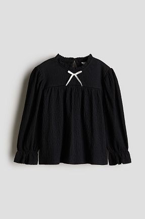 بادی مشکی بچه گانه یقه دوچرخه H&M - کد 869853800