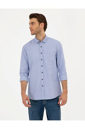پیراهن آبی مردانه رگولار Pierre Cardin - کد 833218217