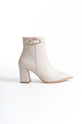 بوت / نیم بوت بژ زنانه چرم لاکی Shoesers - کد 861575358