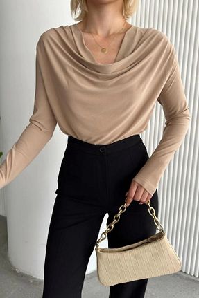 بلوز بژ زنانه ساده LACHT - کد 869860383
