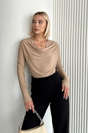 بلوز بژ زنانه ساده LACHT - کد 869860383