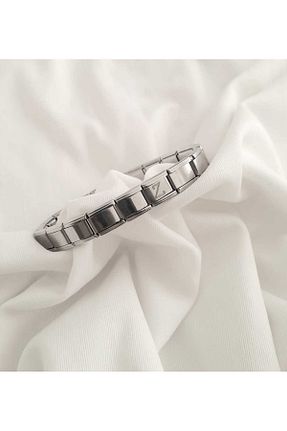 دستبند استیل (فولاد) طوسی زنانه استیل (فولاد) bijoux uniques - کد 864337411