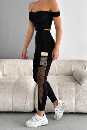 ساق شلواری مشکی زنانه بافتنی Alışveriş Sokağı - کد 833989283