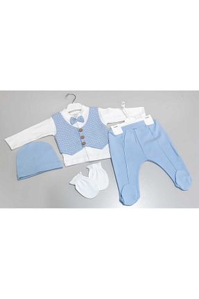 ست نوزادی آبی بچه گانه پنبه ای Sönmez Baby - کد 869856031