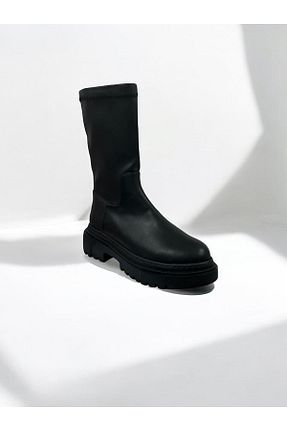 بوت / نیم بوت مشکی زنانه چرم مصنوعی iskarpino - کد 869870718