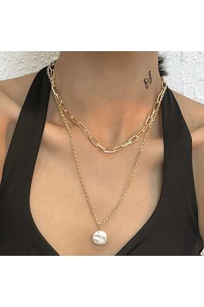 گردنبند جواهر بژ زنانه پوشش لاکی İPAR AKSESUAR - کد 869867473