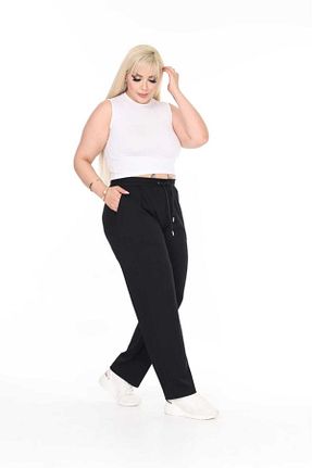 شلوار گرمکن سایز بزرگ مشکی زنانه سایز بزرگ Esina - کد 869874133