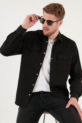 پیراهن مشکی مردانه رگولار Buratti - کد 738586075