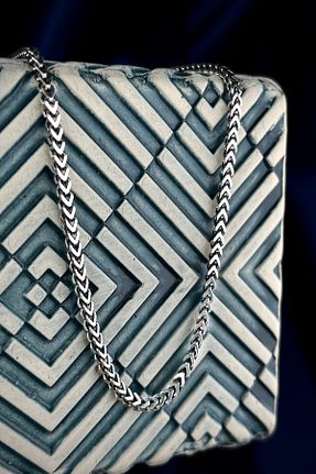 گردنبند نقره مشکی مردانه 925 عیار Ebrar Silver - کد 869865155