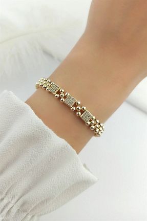 دستبند استیل (فولاد) طلائی زنانه استیل (فولاد) Çlk Accessories - کد 290308401