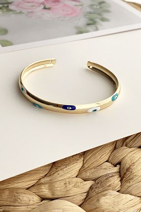 دستبند جواهر طلائی زنانه زیرکن Çlk Accessories - کد 154659125