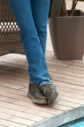 کفش کژوال خاکی مردانه چرم خالص İmza - کد 776731412