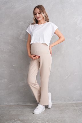شلوار گرمکن بارداری بژ زنانه پنبه ای Miss Dünya Lissa - کد 869894061