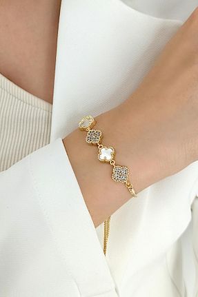 دستبند استیل (فولاد) طلائی زنانه استیل (فولاد) Çlk Accessories - کد 854145867