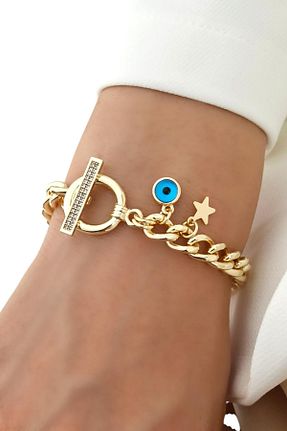 دستبند استیل (فولاد) طلائی زنانه استیل (فولاد) Çlk Accessories - کد 854146133