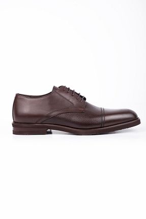 کفش کلاسیک قهوه ای مردانه چرم خالص İmza - کد 863188000