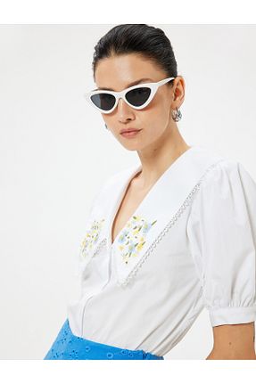 پیراهن سفید زنانه رگولار Koton - کد 840336161