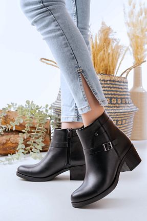 بوت / نیم بوت مشکی زنانه چرم خالص Dericalle shoes - کد 869799546