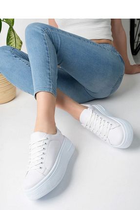 کفش اسنیکر سفید زنانه بند دار modazoom - کد 869932165