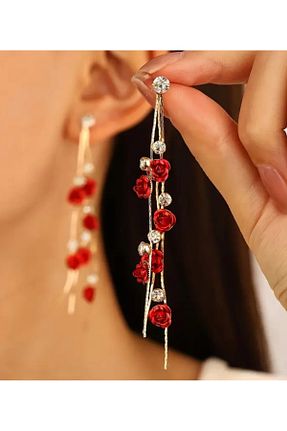 گوشواره جواهر قرمز سنگ طبیعی ER TAKI - کد 869931623