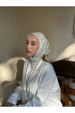 روسری بژ پلی استر Modakaşmir - کد 870409908